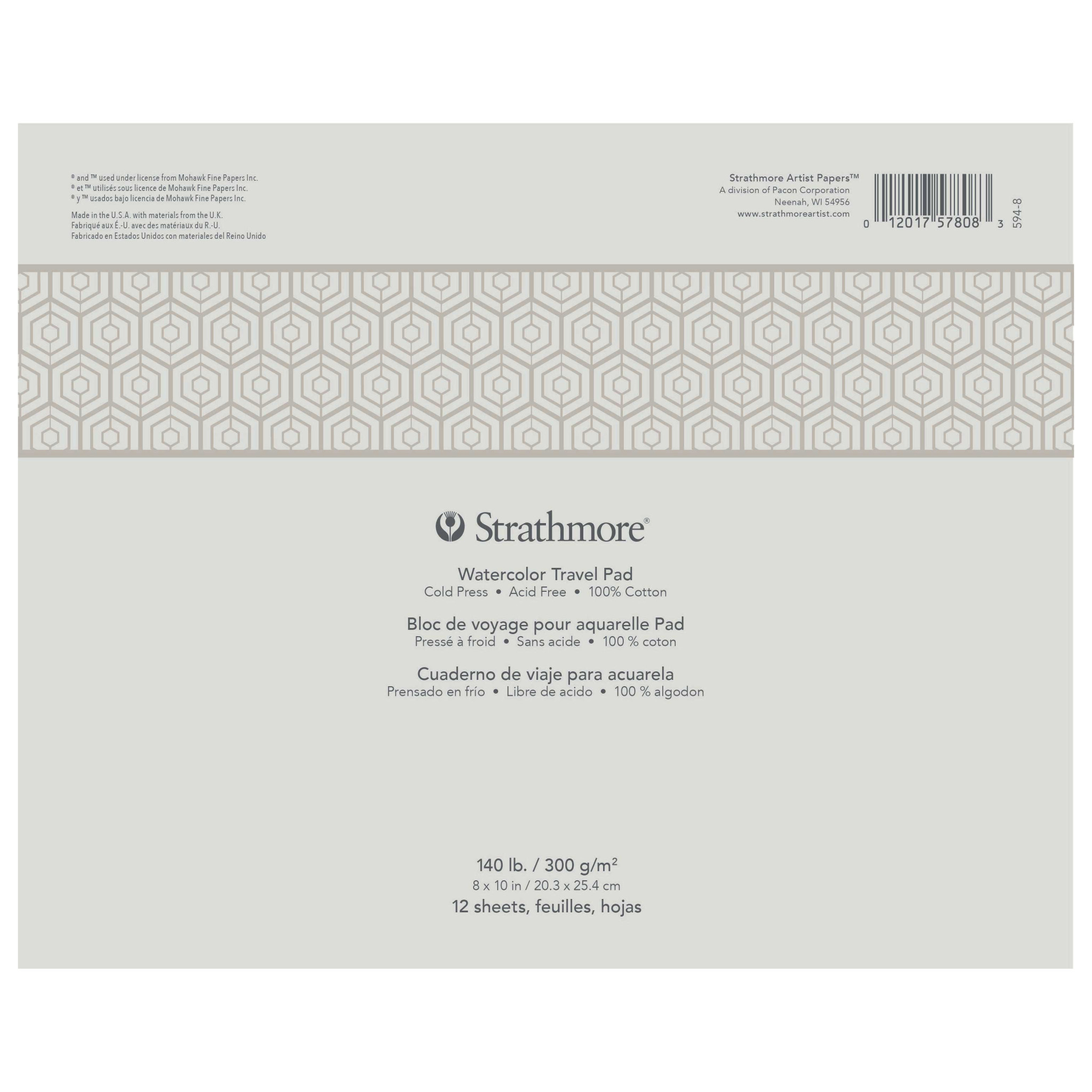 Strathmore Strathmore Watercolor Travel Pad Cold Press 140 Lb 8 X10 12 Sheets Risd Store