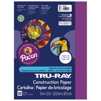 Pacon Tru-Ray Construction Paper, Magenta, 9" x 12"
