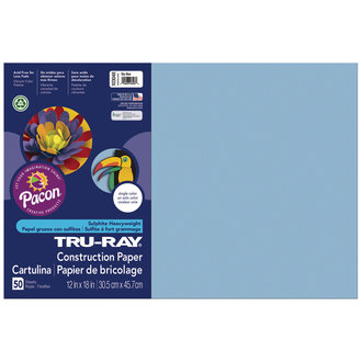 Pacon Tru-Ray Construction Paper, Sky Blue, 12" x 18"