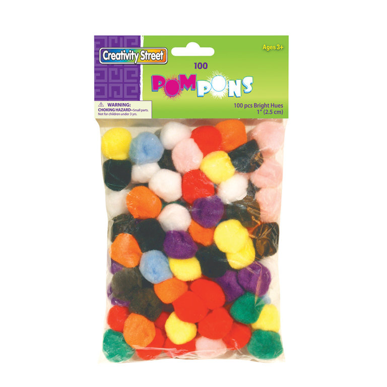 Creativity Street Pom Poms 1" Assorted 100-Pack