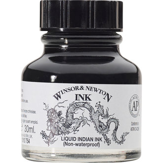 Winsor & Newton Liquid Indian Ink, Non-Waterproof, 1 oz