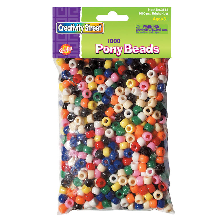 Creativity Street Pony Beads Bright Hues 1000-Pack