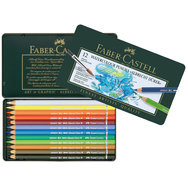 Faber-Castell Faber-Castell Albrecht Durer Watercolor Pencil Tin Set, 12-Colors