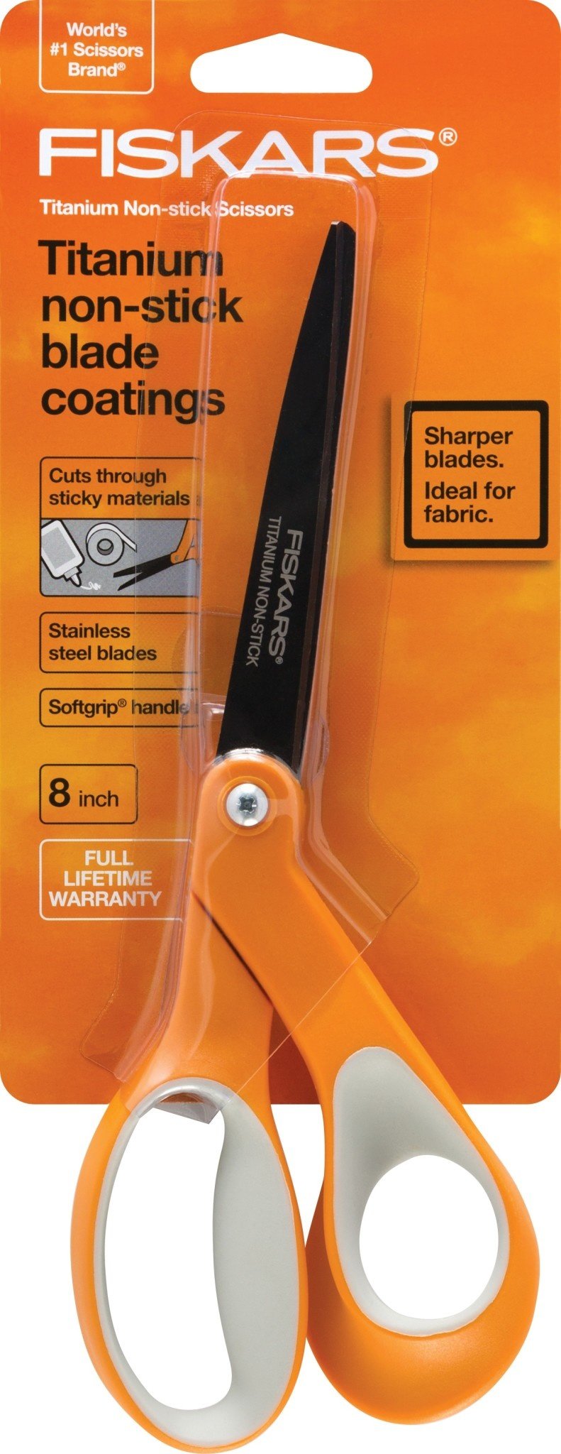 Fiskars Scissors Softgrip Non Stick TitaniumInfused 8" RISD Store
