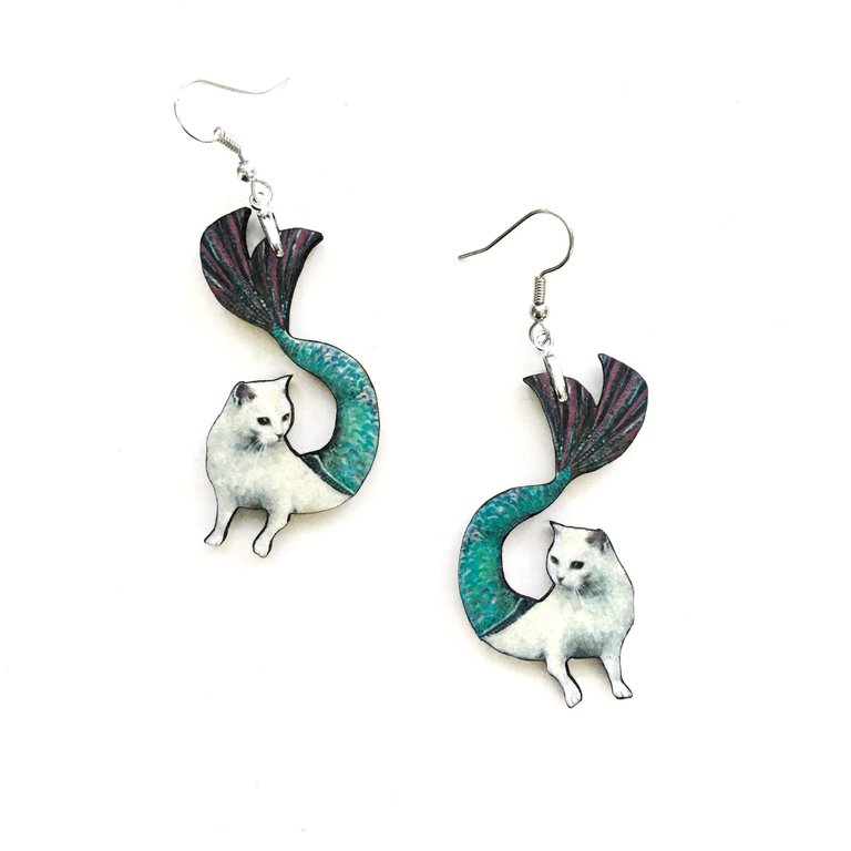 Gianna Pergamo Mermaid Cat Earrings