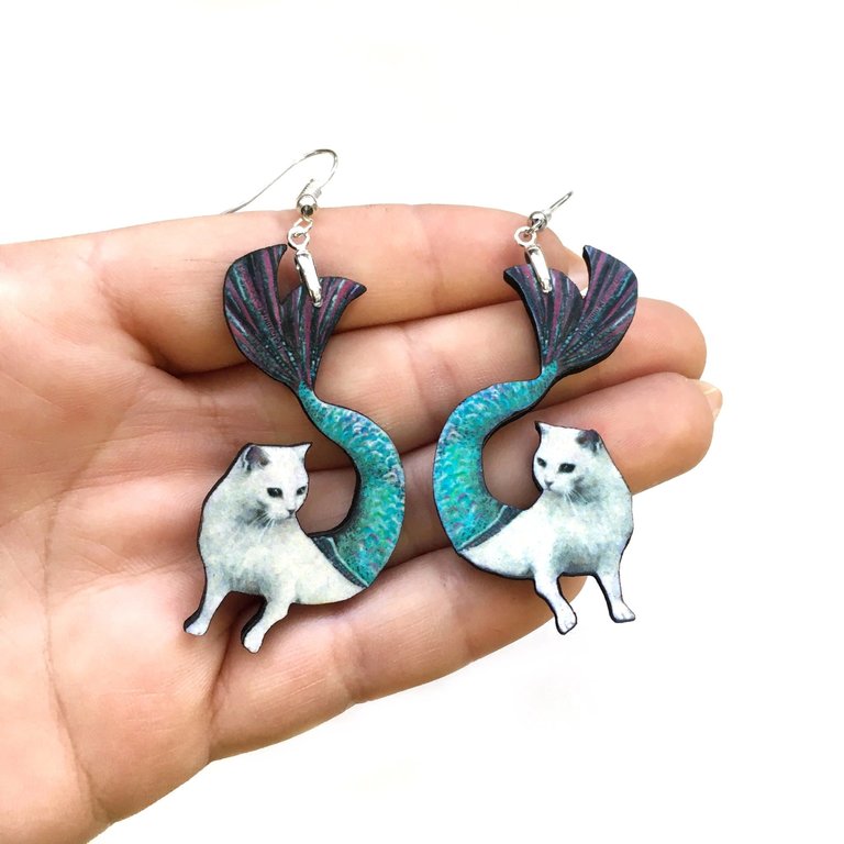 Gianna Pergamo Mermaid Cat Earrings