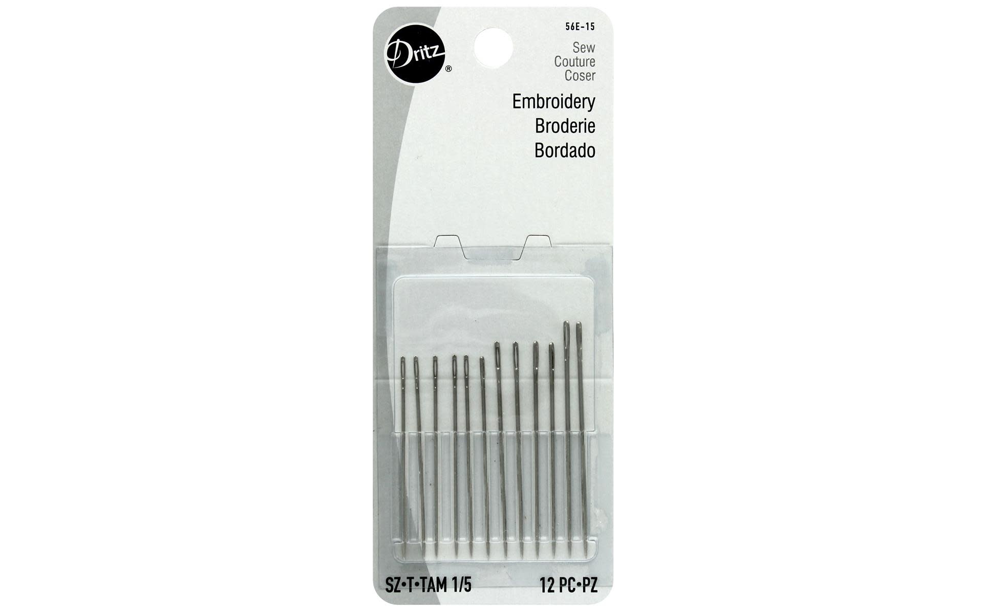 Dritz Embroidery Hand Needles, Size 1/5, 12 PC