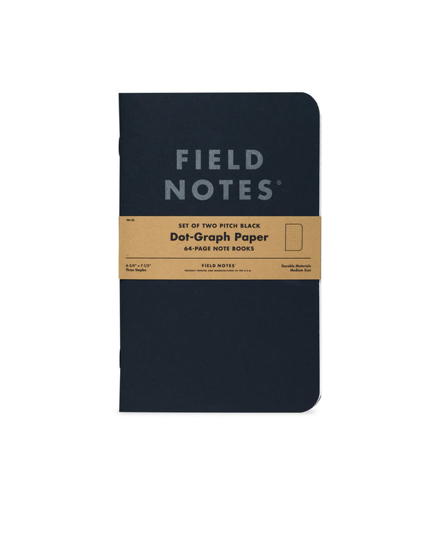 Field Notes Field Notes Dot-Graph Pitch Black Notebook 2 Pack