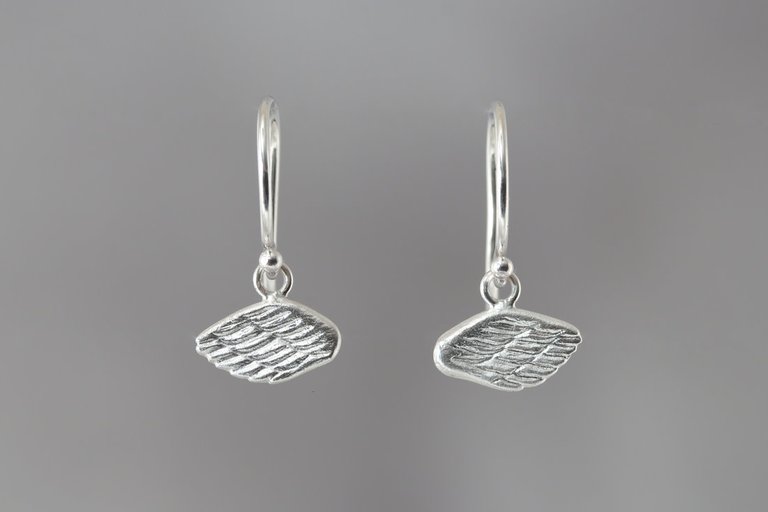 Elise Moran Mini Milagro Wing Sterling Silver Dangle Earrings