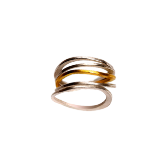 Priya Himatsingka Ring 1 Gold, 4 Sterling Silver Classic 5 Stack