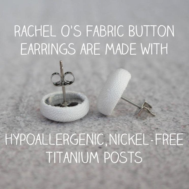 Rachel O's Fabulous Whimsy Fabric Button Earrings Beaver