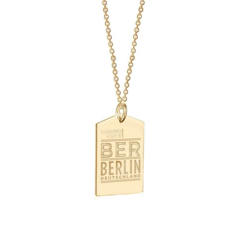 Nicole Parker King BER Berlin Luggage Tag Charm Gold Vermeil