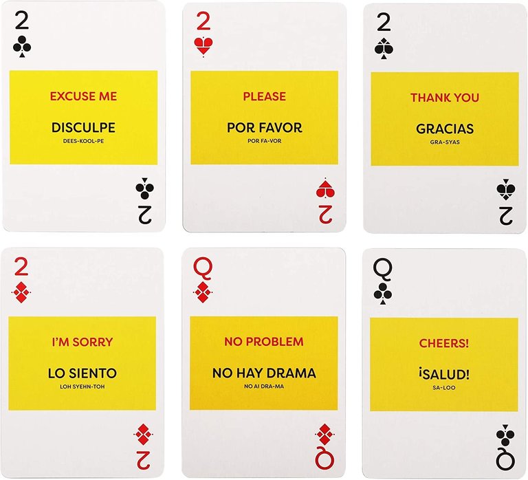 Lingo Cards Spanish Lingo Playing Cards