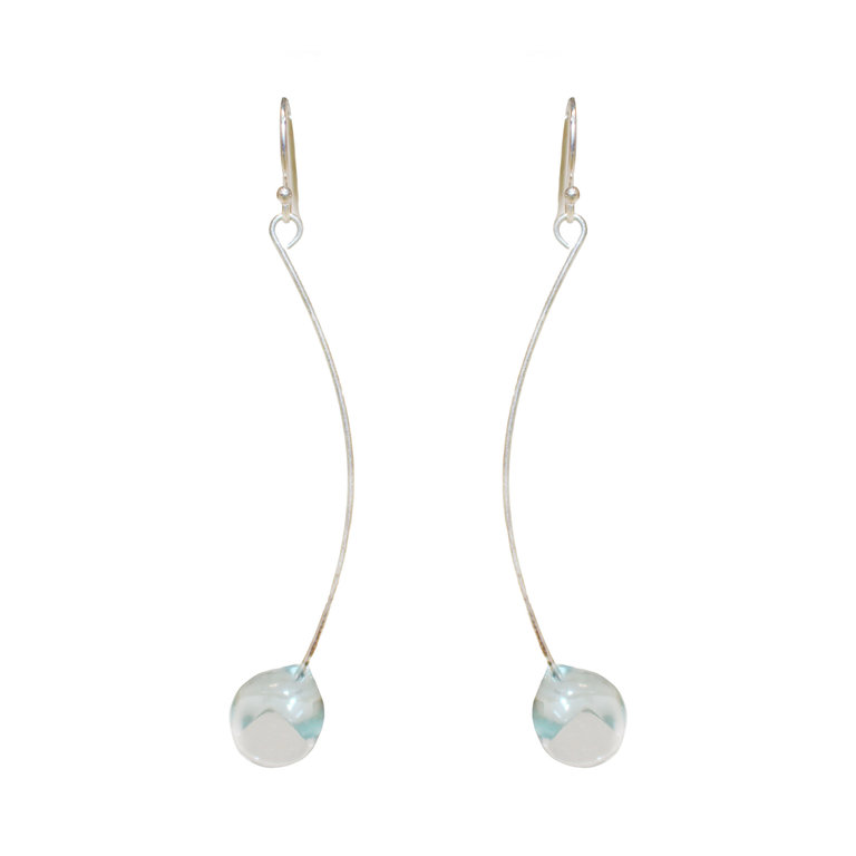 Julie Burton Blossom Long Strand Light Blue Earrings with Sterling Silver