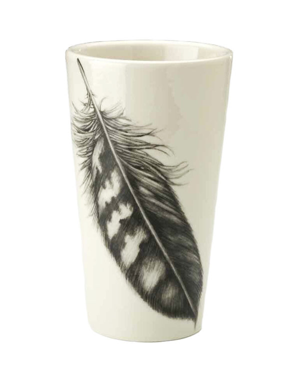 Laura Zindel Ceramic Tumbler Quail Feather