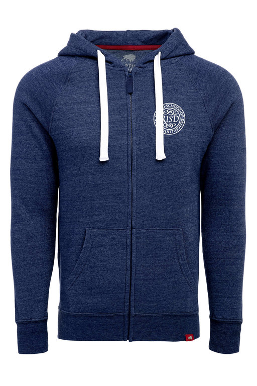 Sportiqe Zip Hood RISD Seal Sweatshirt Heathered Navy