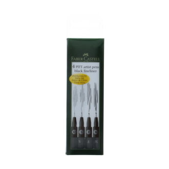 Faber-Castell Faber-Castell Pitt Artist Pen Fineliner Black 4 Set