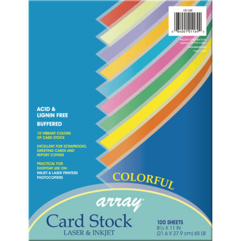 Pacon Array Cardstock 8.5"x11" 100 Sheets