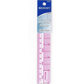 Westcott Metric Transparent Beveled Rulers