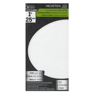 Westcott Vinyl Helvetica Lettering White 1"