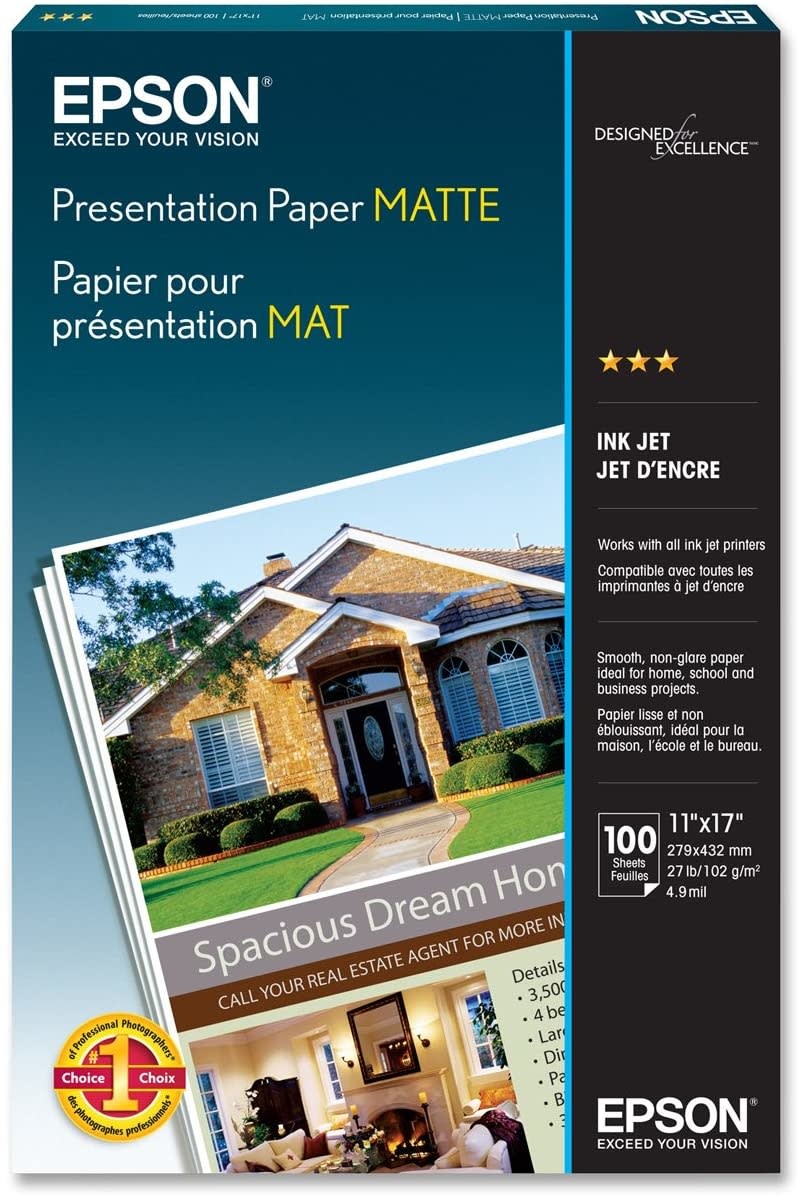Epson Inkjet Presentation Paper Matte 11 X17 27 Lb 100 Sheets Risd Store