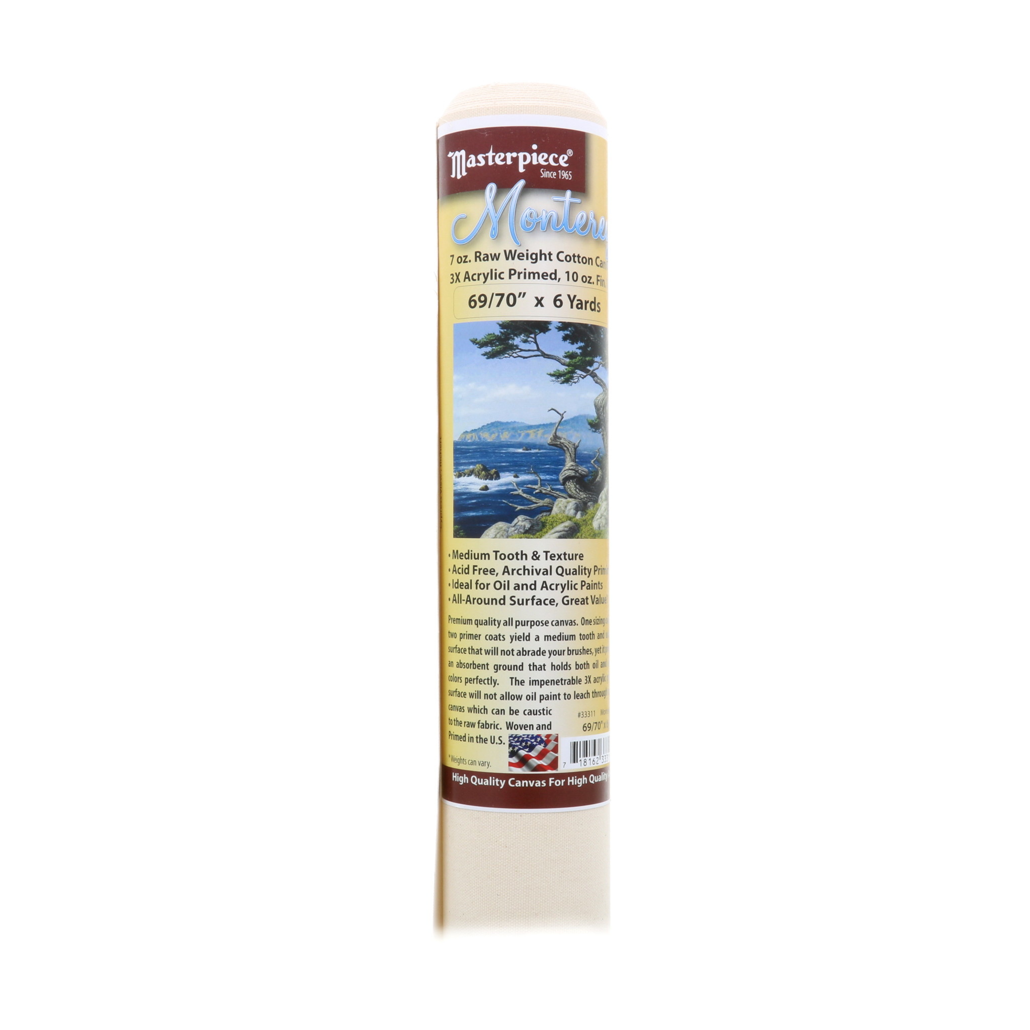 Natural Untreated Canvas Fabric Roll - 10 oz