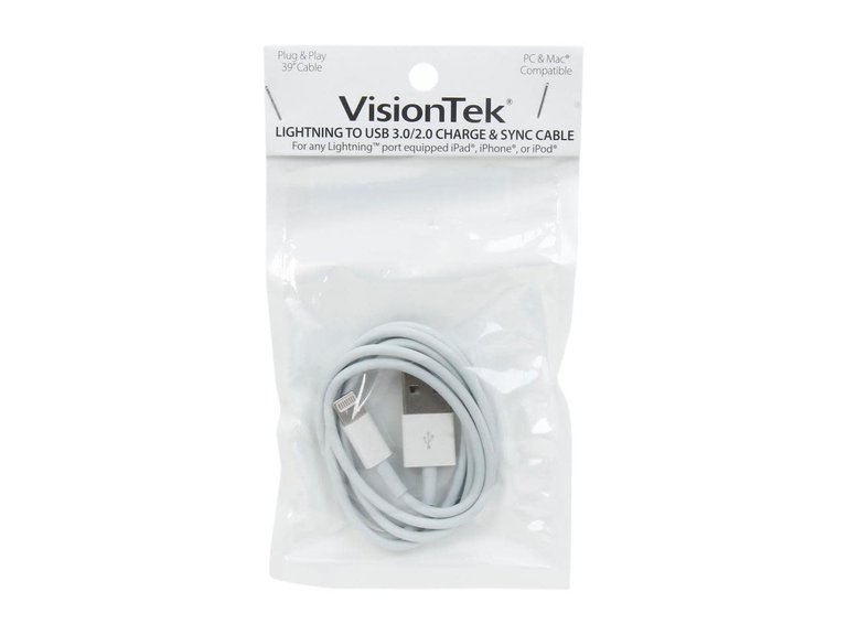 Visiontek Lighting to USB Charge & Sync Cable 39"