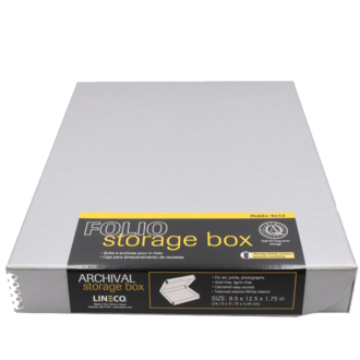 Lineco Archival Folio Storage Box Grey 9.5"x12.5"x1.75"