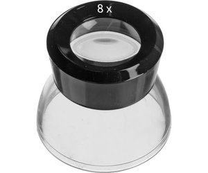8x AGFA Stand Magnifier Lupe Loupe 8x Acrylic Base Made in Germany