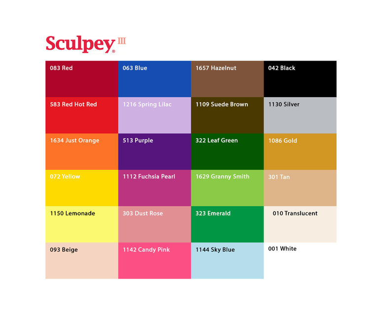 Polyform Sculpey III Classic Colors 2 oz