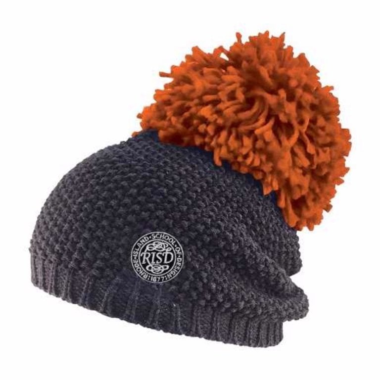 RISD RISD Seal Knit Rally Pom Pom Charcoal Hat