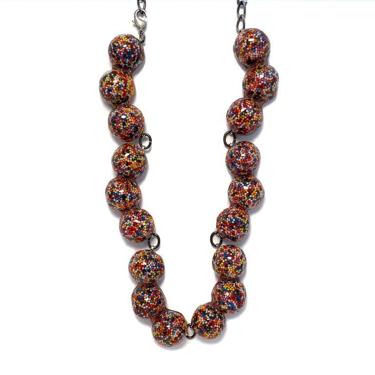 Debbie Tuch Licorice Sprinkle  Pearl Candy Necklace