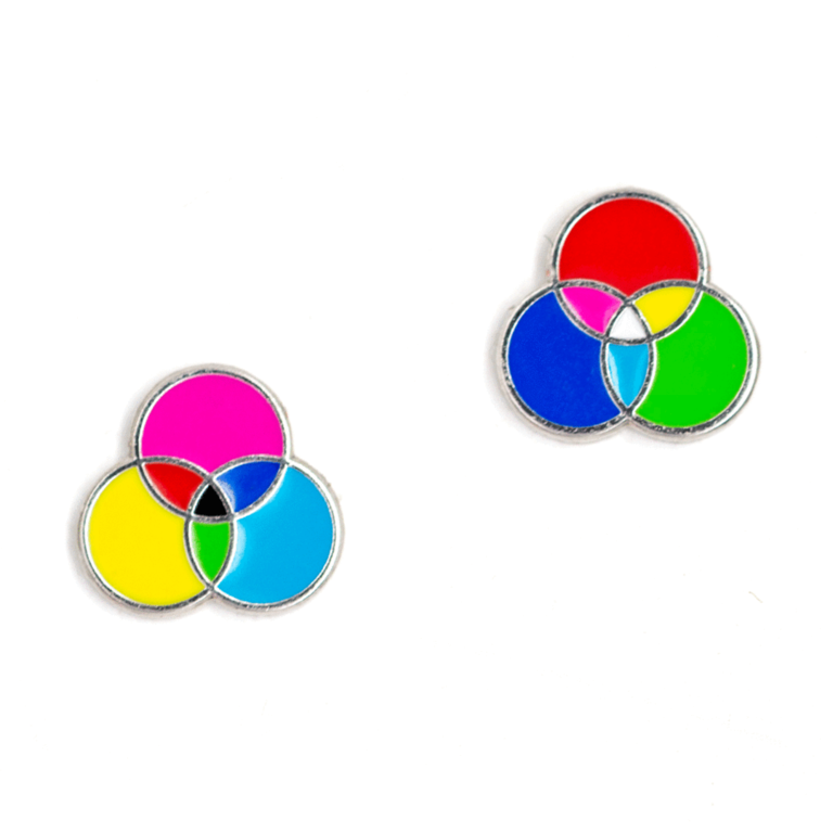 These Are Things CMYK RGB Enamel Earrings