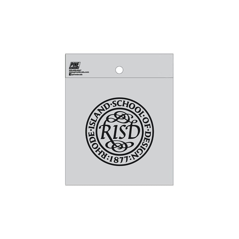 Pine Decals 2.75" x 2.75" Small RISD Seal Outside Decal Black