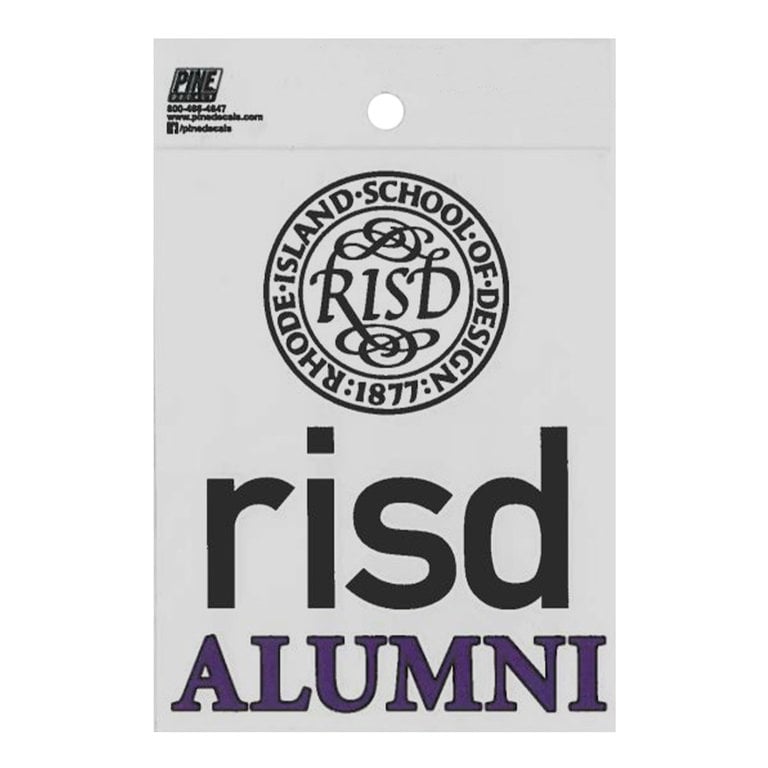 Pine Decals 5" x 4" RISD Seal Decal Alumni Black/Purple