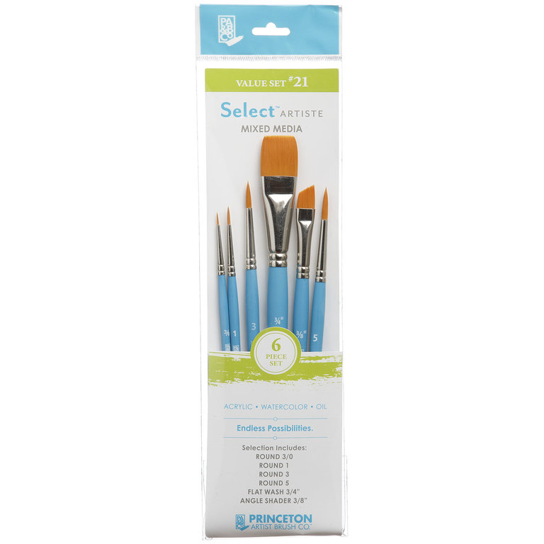 Princeton Brush Princeton Select Artiste 3750 Mixed Media Brush Value Set