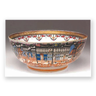 RISD Museum Punch bowl with Cantonese hongs Postcard