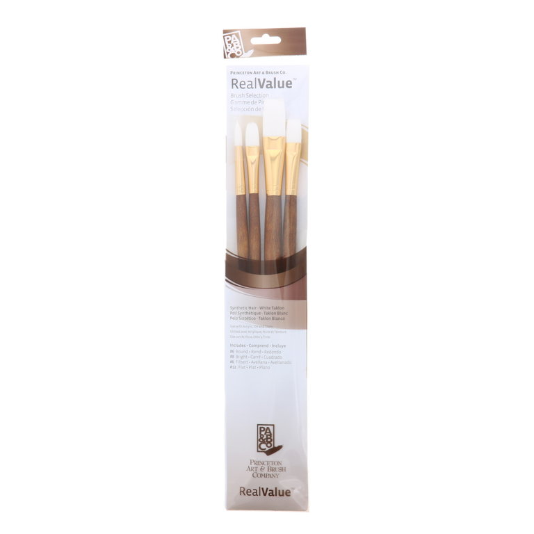 Princeton Brush Princeton Real Value Series 9100 Synthetic White Taklon Brush Sets