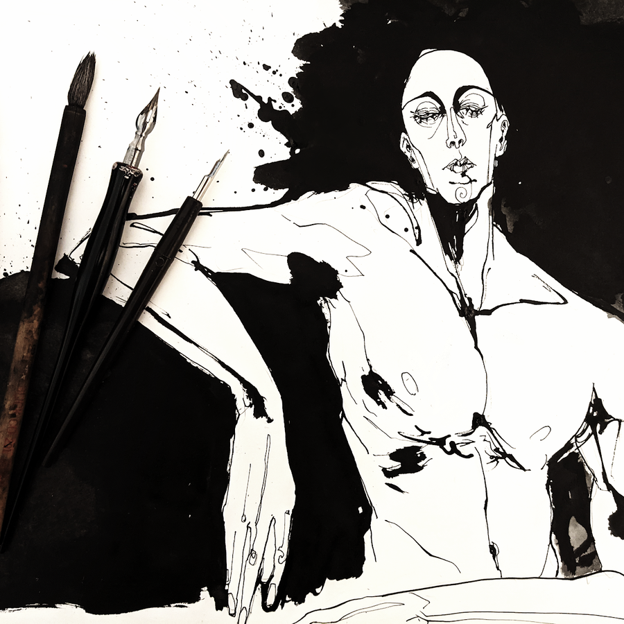 CJ Guilfoyle Young Artist 9118 Ink Drawing