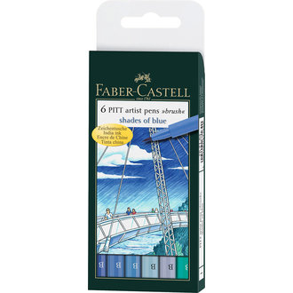 Faber-Castell Pitt Artist Pen Brush Blues