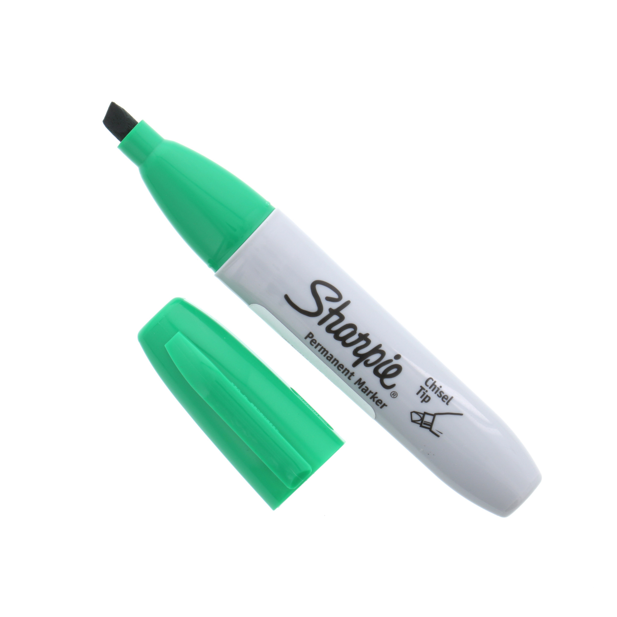 Sharpie Permanent Marker, Chisel Tip, Green, 6-count 