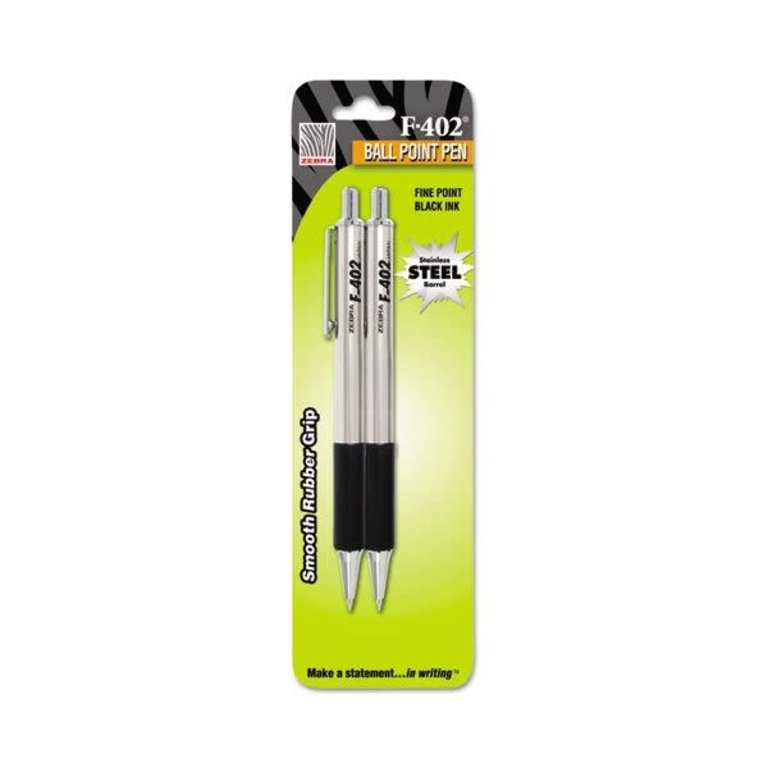 Zebra Zebra F-402 Black Ballpoint Pen 2 Pack