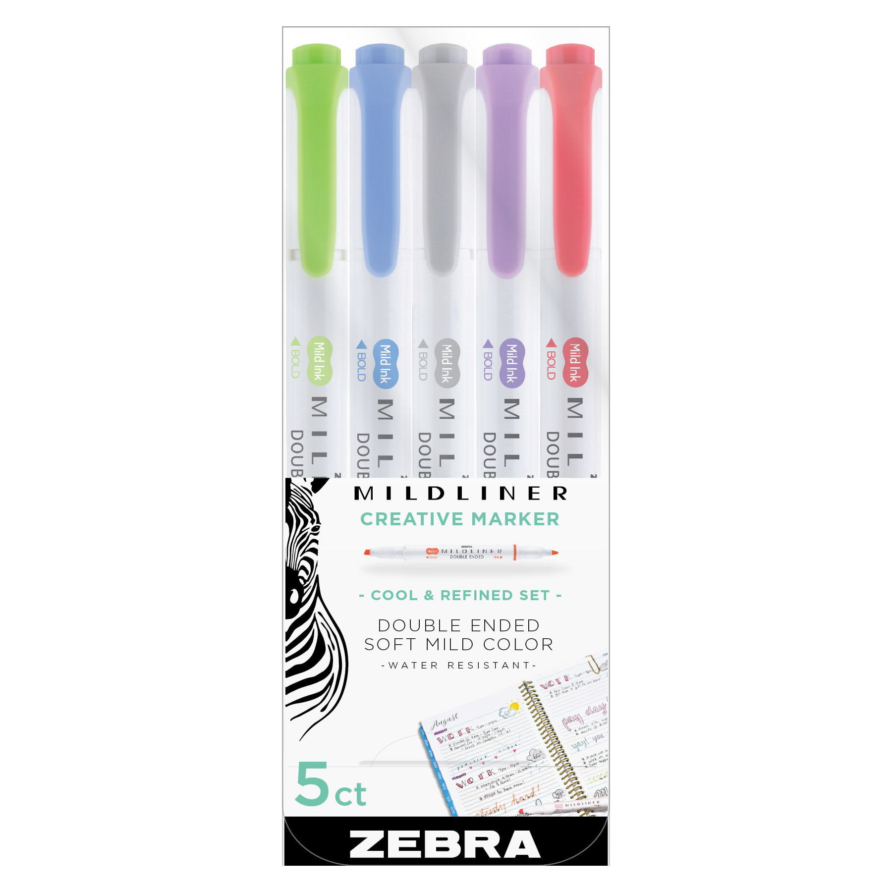 Zebra Mildliner Highlighter Pen 5 Set - RISD Store