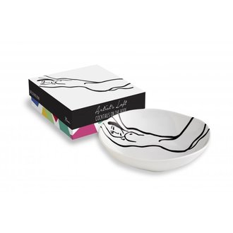 Francesa Rosati Artist's Loft: Cocktails On The Roof  Serving Bowl Nude Reclining 10" 42 oz