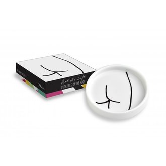 Francesa Rosati Artist's Loft: Cocktails On The Roof  Wine Coaster Derriere 5.25"