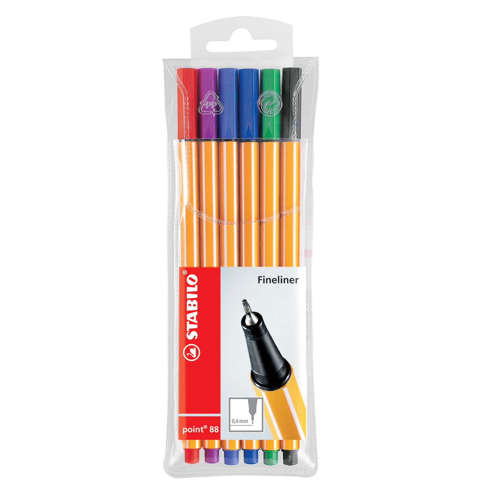 Stabilo Point 88 Fineliner Pen - 0.4 mm - 20 Color Set - Wallet