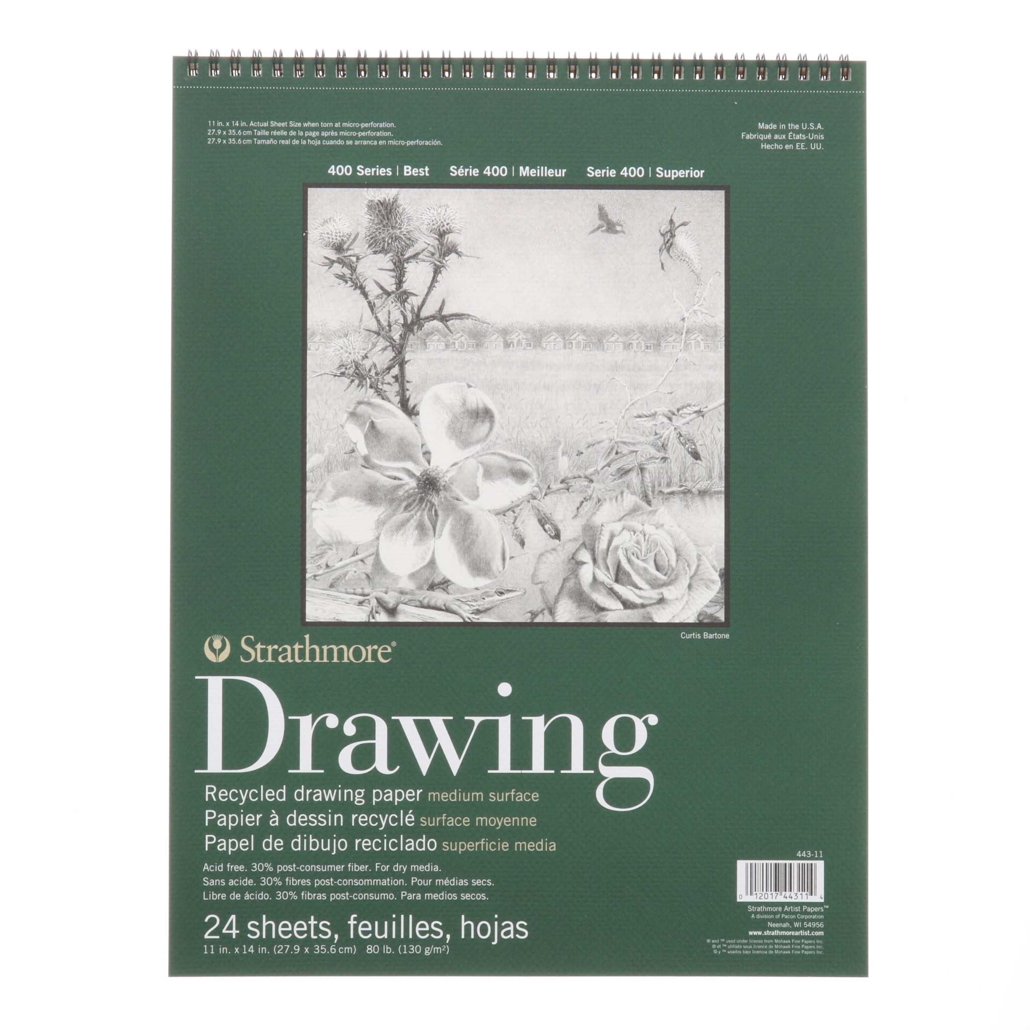 Strathmore Drawing Pad 400 Medium Recycled 24 Sheets - RISD Store