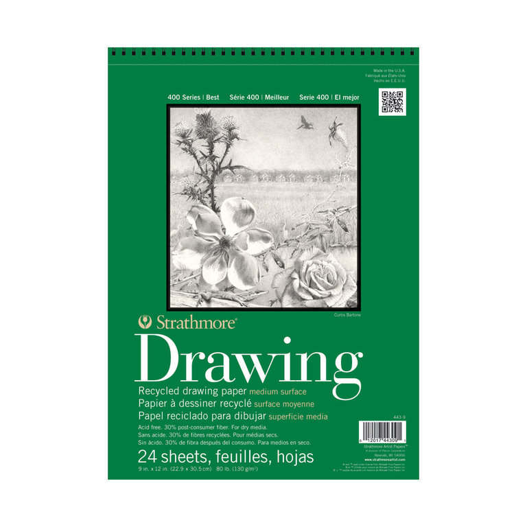 Strathmore Strathmore Drawing Pad 400 Series Medium Recycled 24 Sheets