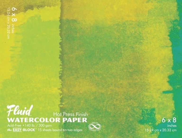 Fluid Watercolor Block Hot Press 140 lb 15 Sheets - RISD Store