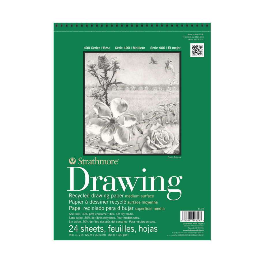 Strathmore 400 Series Drawing Paper Medium, 24 Sheets, 80lb 18 x 24 Art  Pad